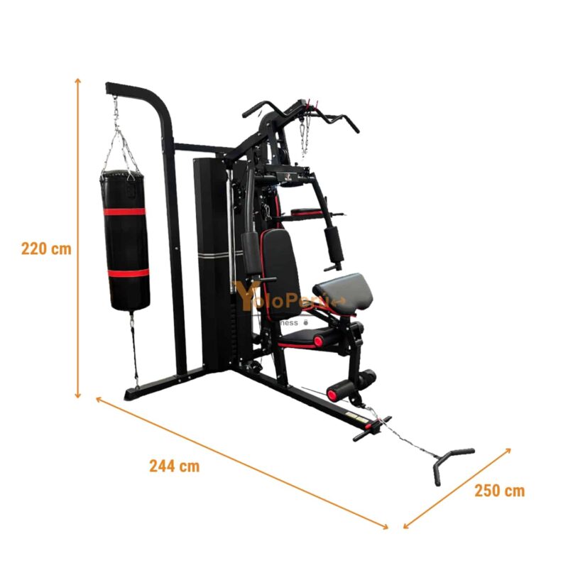 MINI GYM 3 ESTACIONES CON SACO DE BOX MHG6310P (6 PIEZAS) - Imagen 3