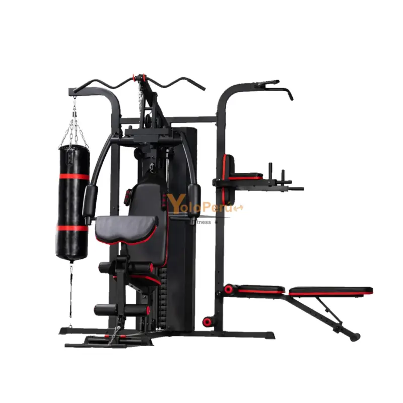MINI GYM 3 ESTACIONES CON SACO DE BOX MHG6310P (6 PIEZAS) - Imagen 2