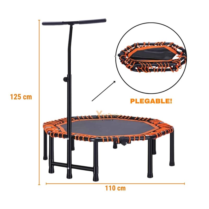 TRAMPOLIN HEXAGONAL CON SOPORTE 110CM X 125CM - Imagen 2