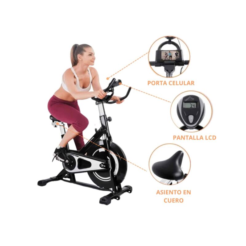 BICICLETA SPINNING DE 12KG FRENO MAGNÉTICO - Imagen 6