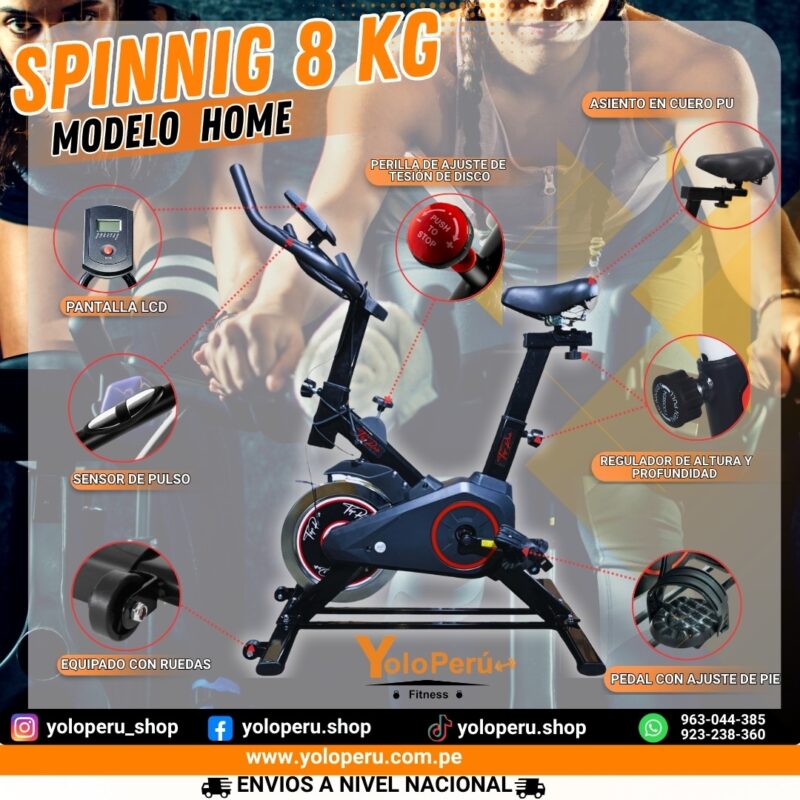BICICLETA SPINNING DE 8kg MODELO HOME - OFERTA ONLINE - Imagen 2