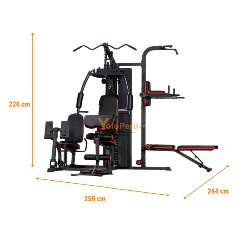 MINI GYM 3 ESTACIONES CON PRENSA MHG6320P (6 PIEZAS) - Imagen 2