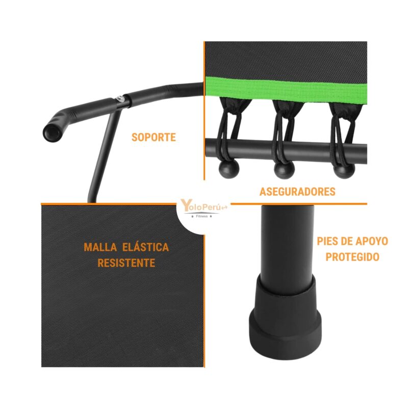 TRAMPOLIN HEXAGONAL CON SOPORTE 110CM DIAMETRO X 125CM ALTO MAX SPORT - Imagen 5