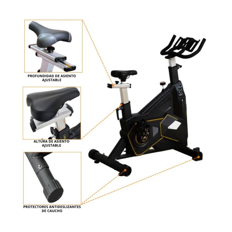 BICICLETA SPINNING DE 20KG PROFESIONAL TRANSFORMER BF SPG-1 - Imagen 4