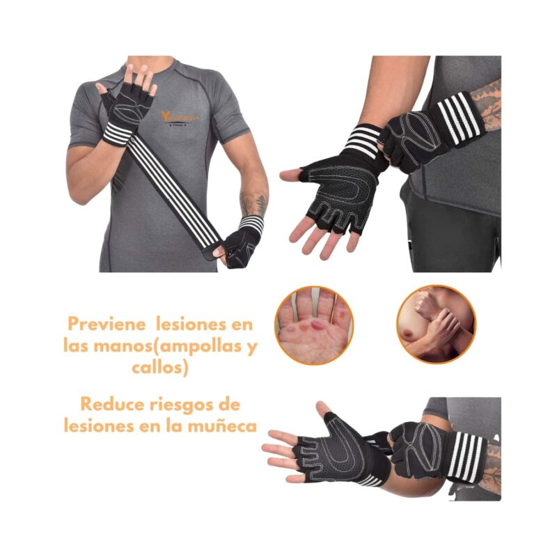 GUANTES DEPORTIVOS CON MUÑEQUERA DE POTENCIA COD3230 - Imagen 3