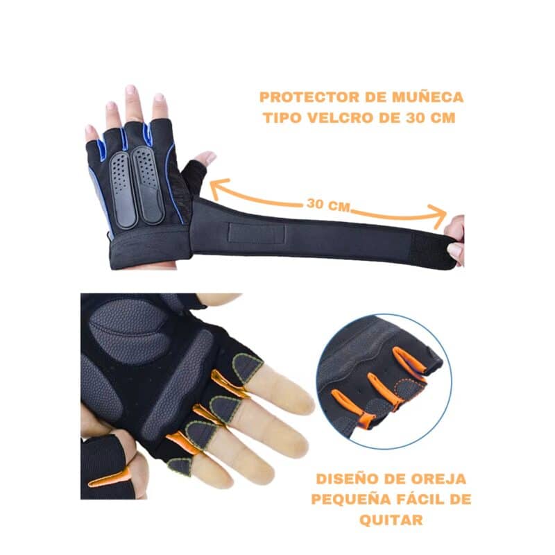 GUANTES DEPORTIVOS CON MUÑEQUERA IMPORTADO - Imagen 2