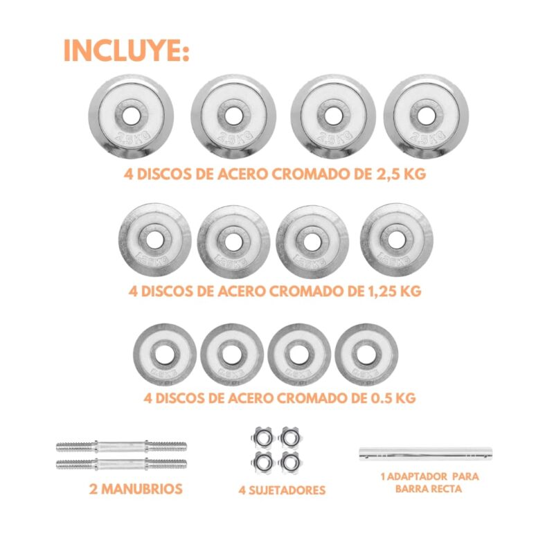 MALETIN DE MANCUERNAS 20KG CON ADAPTADOR - Imagen 3