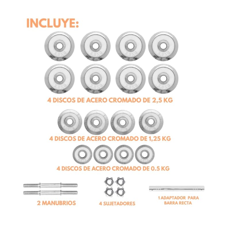 MALETIN DE MANCUERNAS 30KG CON ADAPTADOR - Imagen 3