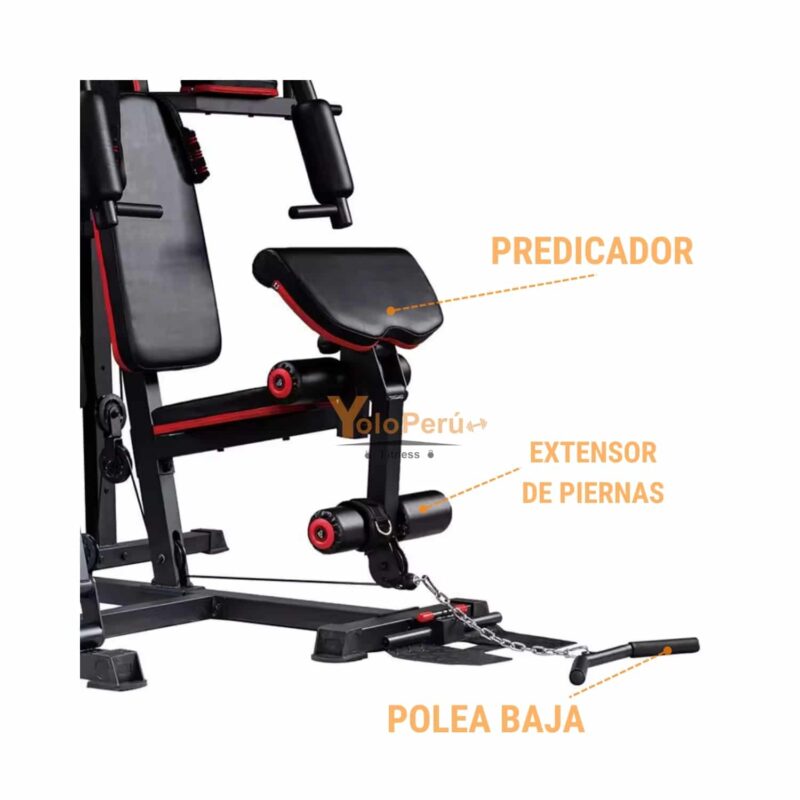 MINI GYM 3 ESTACIONES CON PRENSA MHG6320P (6 PIEZAS) - Imagen 5