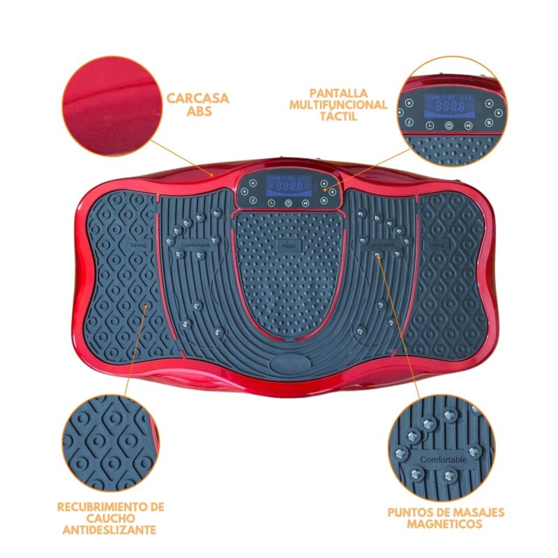 PLATAFORMA VIBRATORIA PRO-FIT C/ BLUETOOTH, USB, CONTROL Y BANDAS ELÁSTICAS - Imagen 4